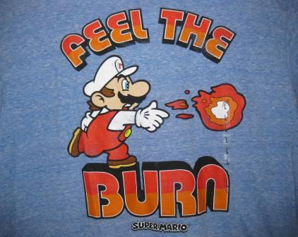 Super Mario: Feel the Burn (Blue) - L Shirt